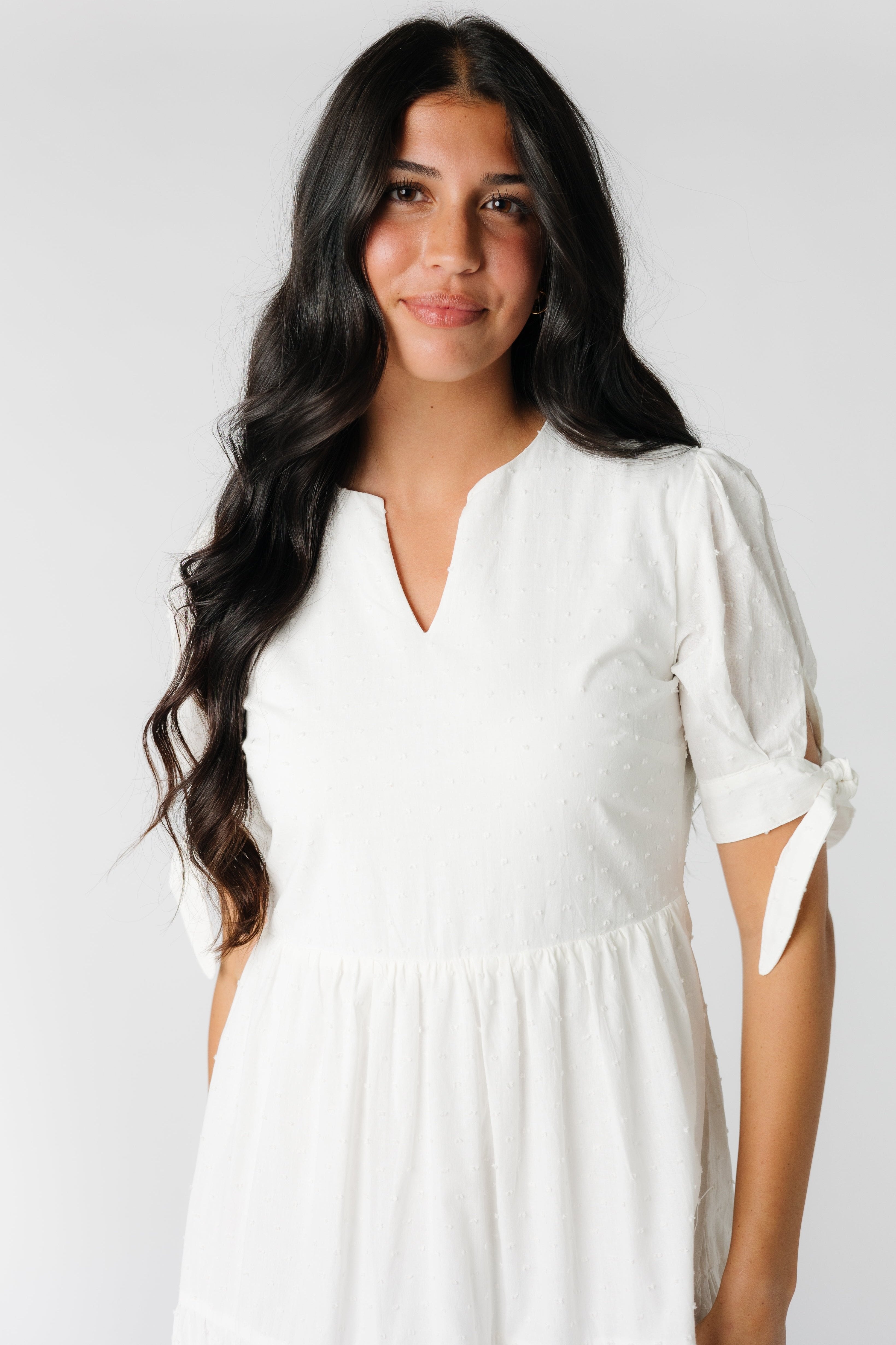 Brass & Roe Claire Tie-Sleeve Dress