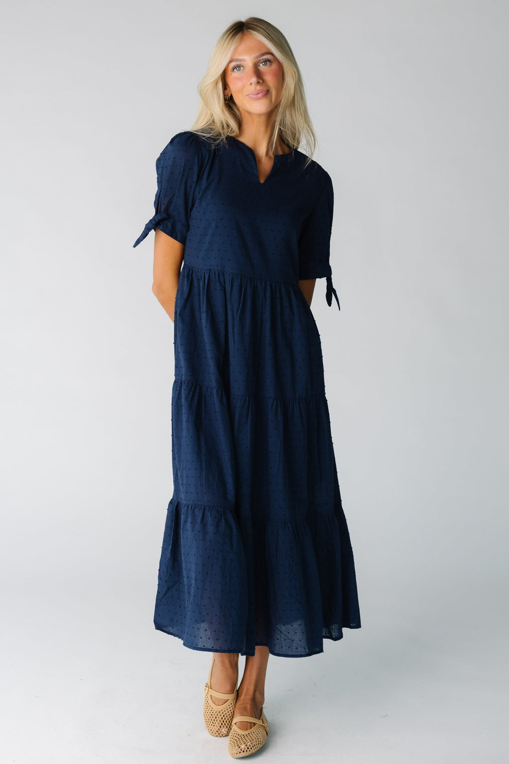 Brass & Roe Claire Tie-Sleeve Dress