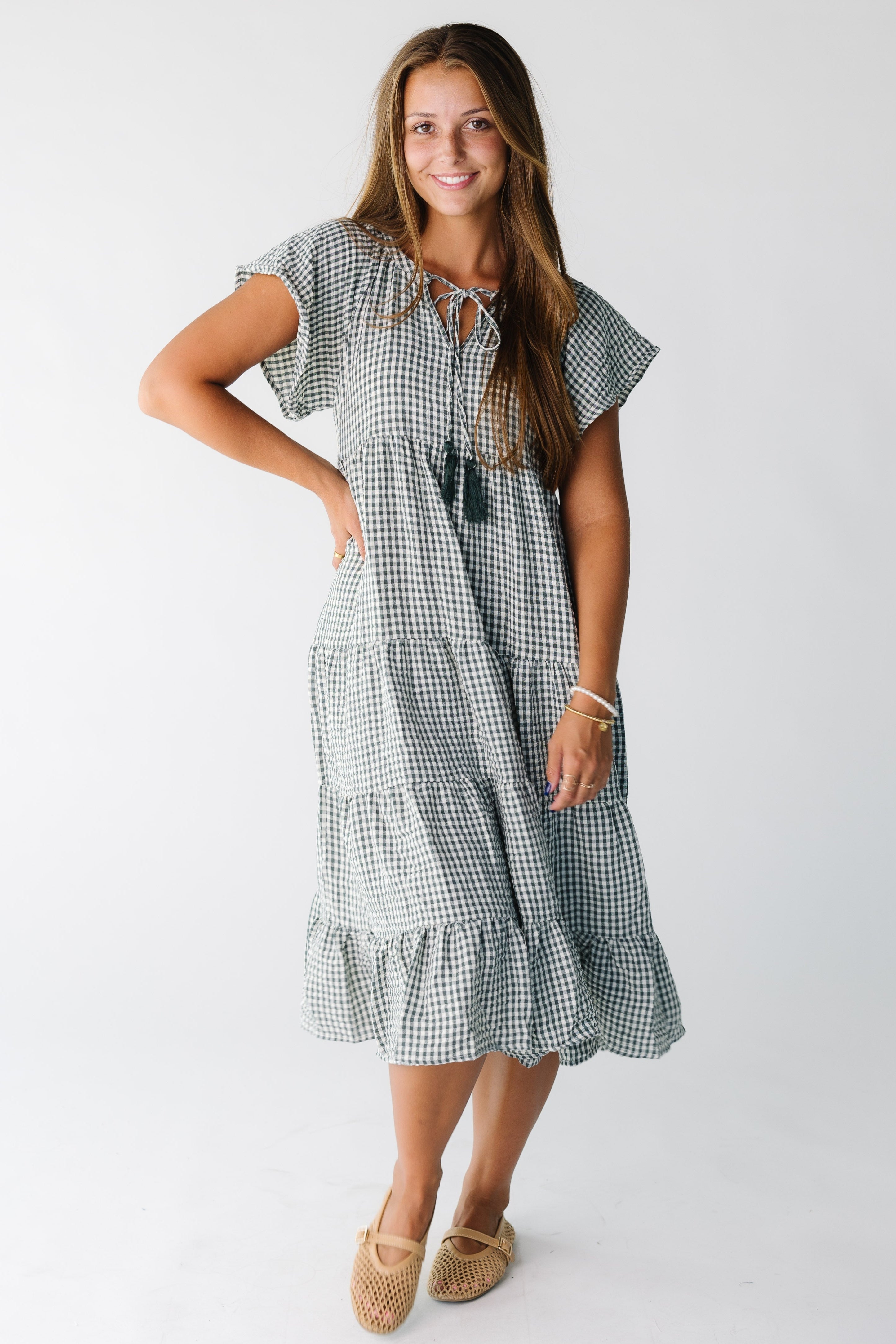 Brass & Roe Elmina Gingham Dress