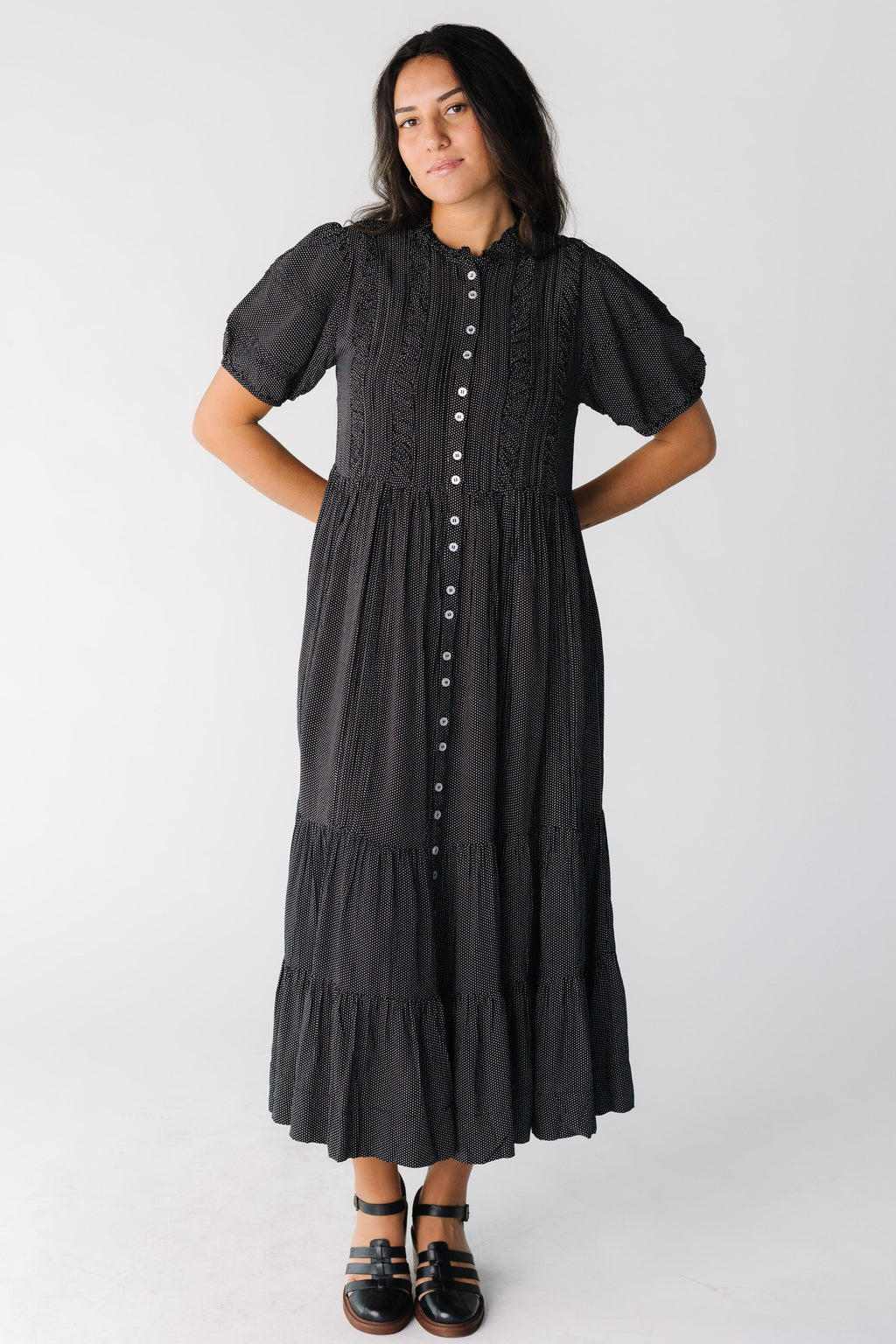 Citrus Flower Fields Dress- Polka Dot