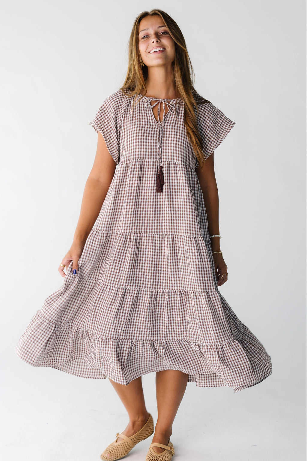 Brass & Roe Elmina Gingham Dress