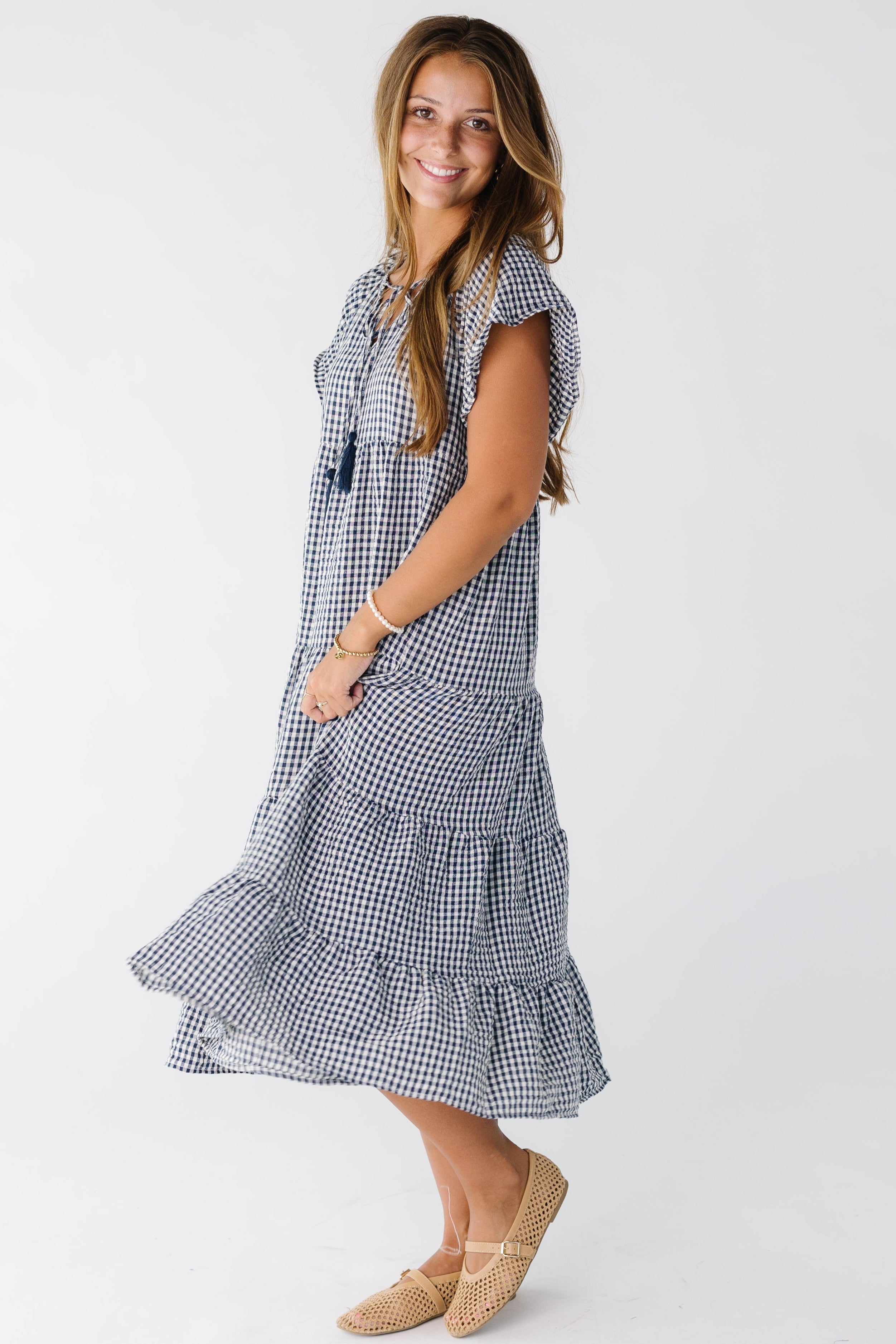Brass & Roe Elmina Gingham Dress