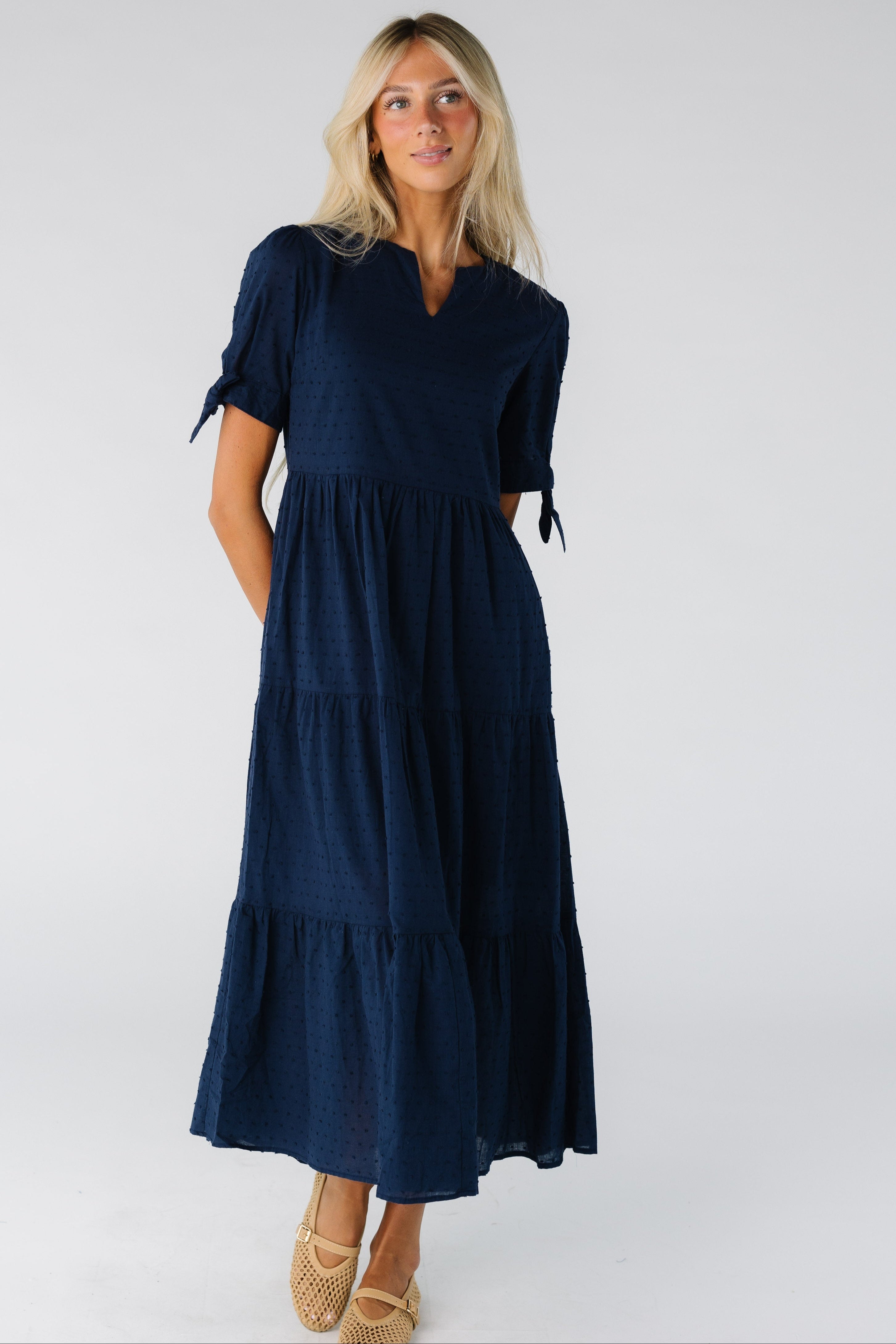Brass & Roe Claire Tie-Sleeve Dress