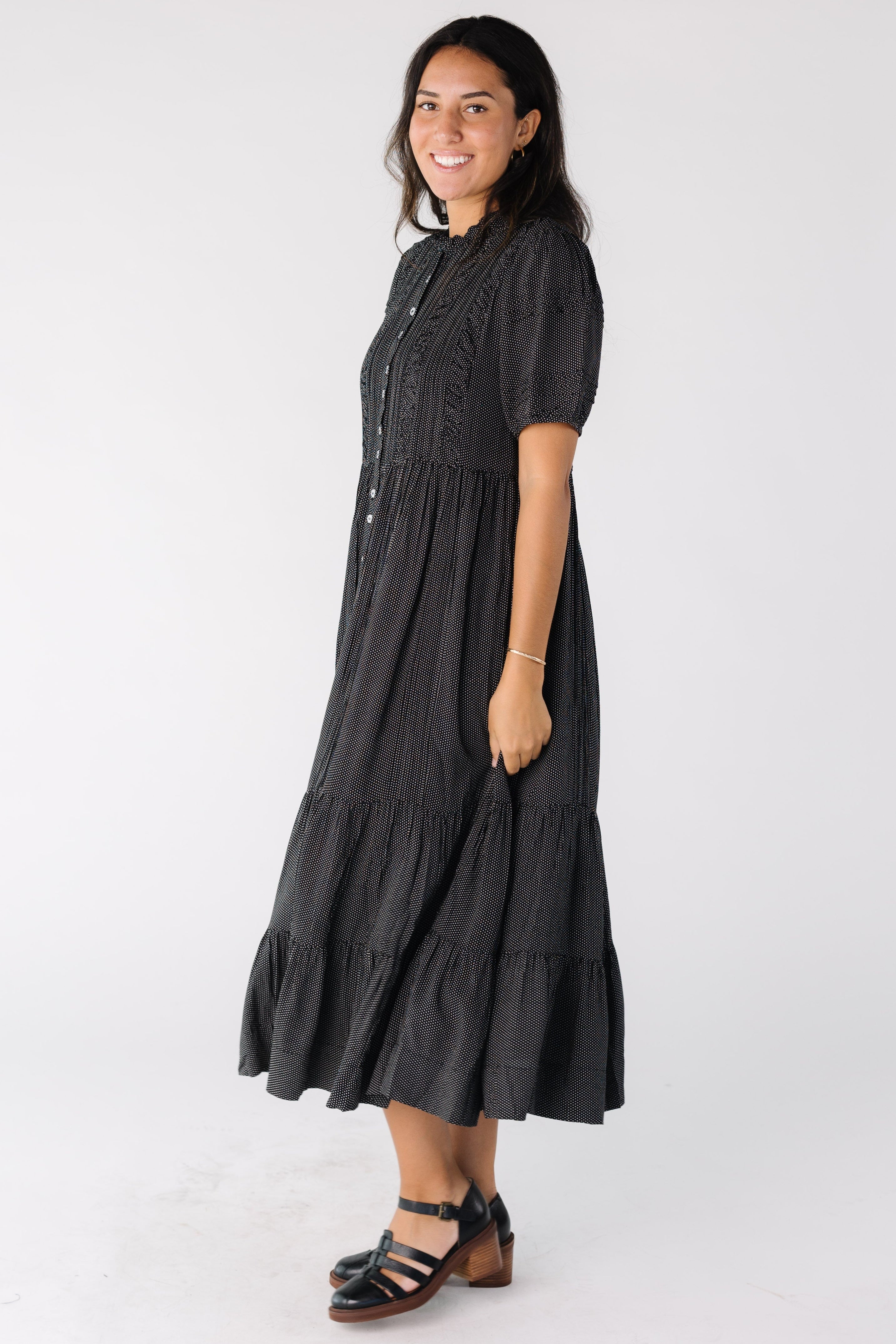 Citrus Flower Fields Dress- Polka Dot