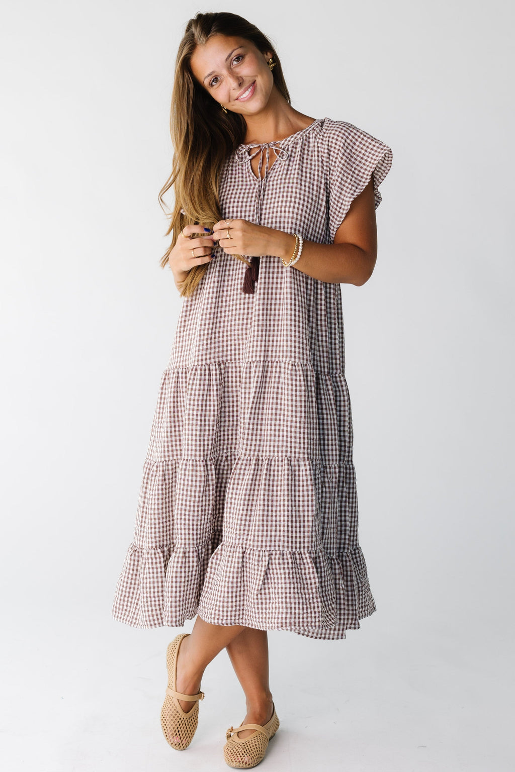Brass & Roe Elmina Gingham Dress