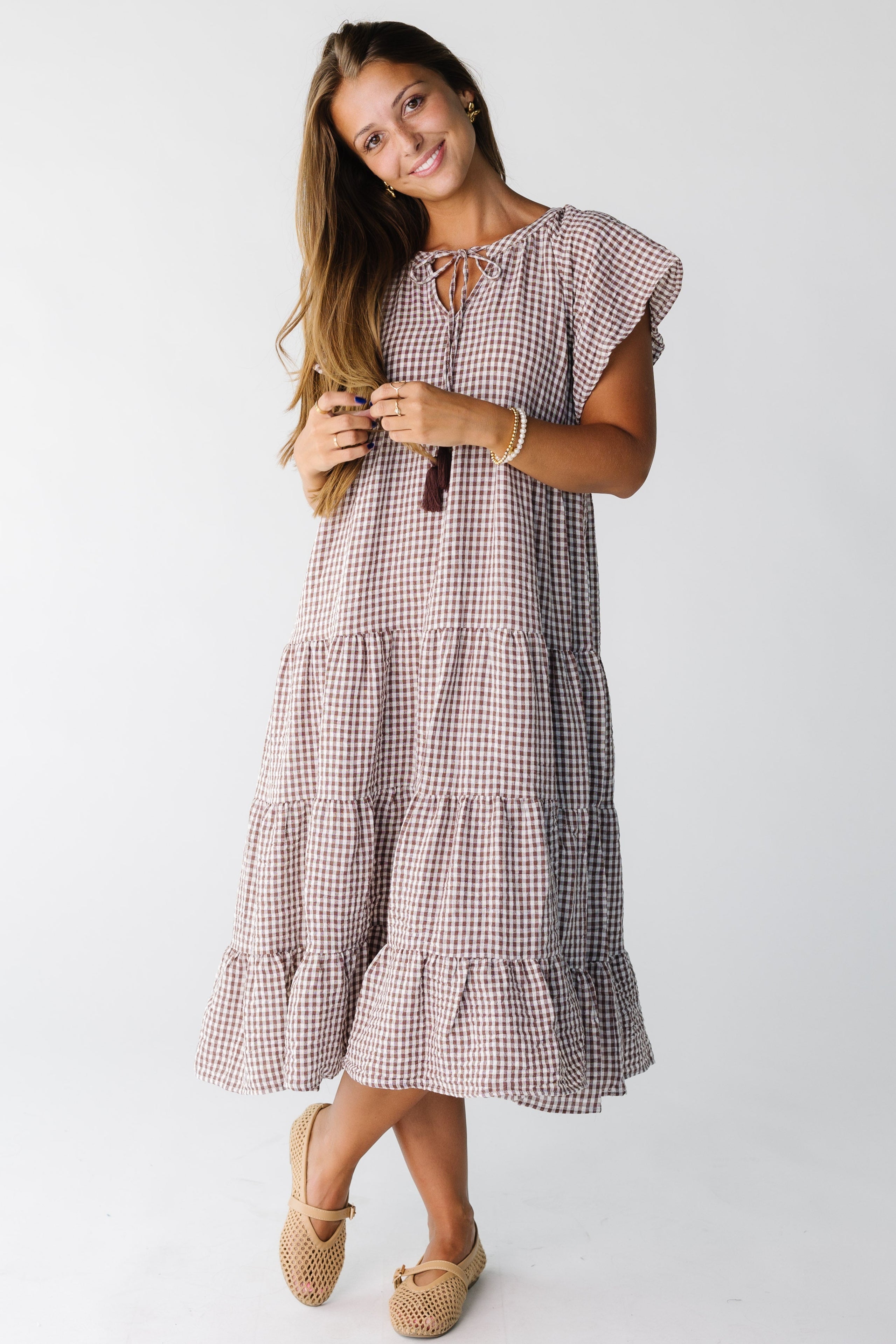 Brass & Roe Elmina Gingham Dress
