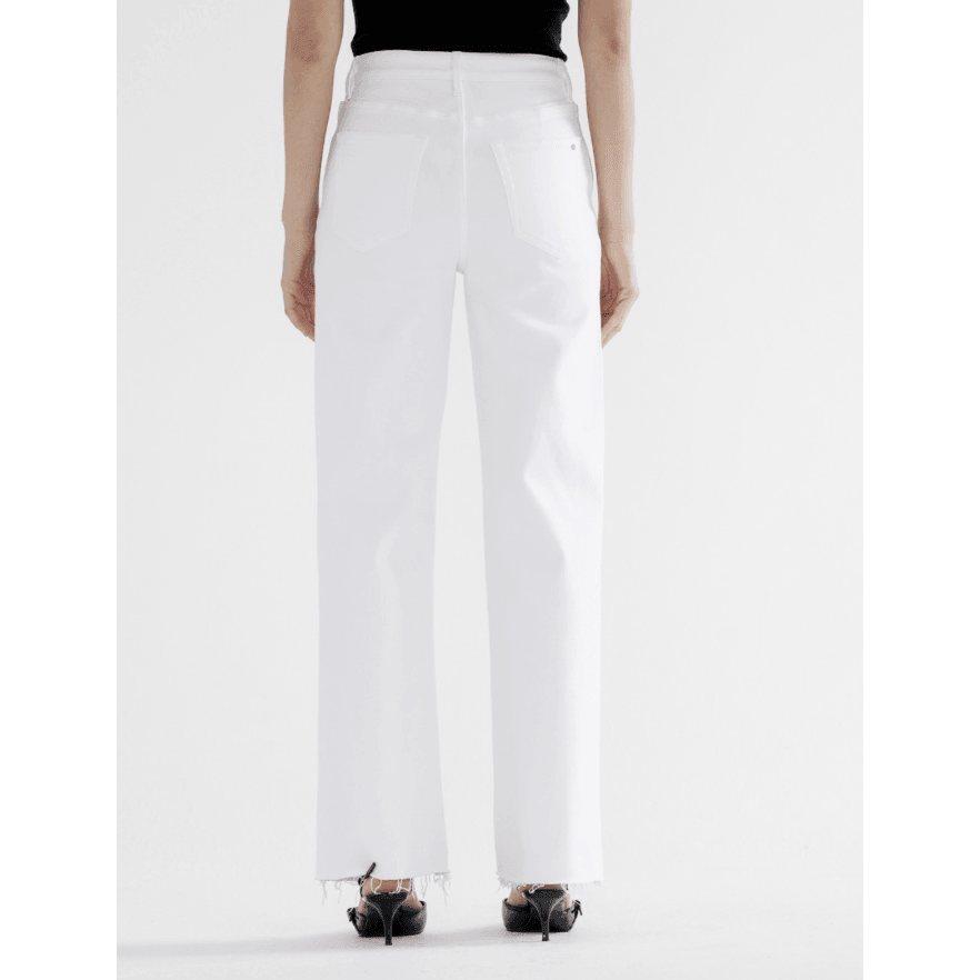 Alabaster White High Rise Wide Leg Jean